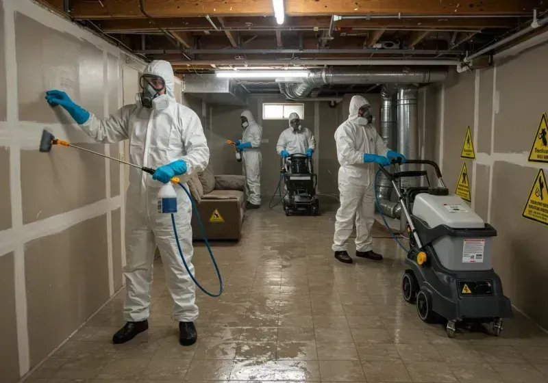 Basement Moisture Removal and Structural Drying process in Marquette County, WI